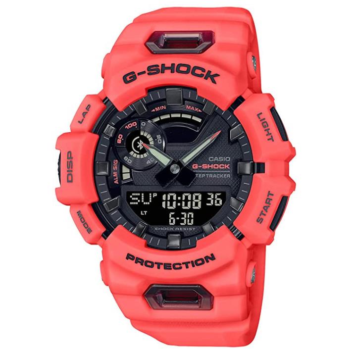 Casio G-shock Step Count Bluetooth Equipped GBA-900-4ADR Men`s Red Watch - Dial: Black, Band: Red