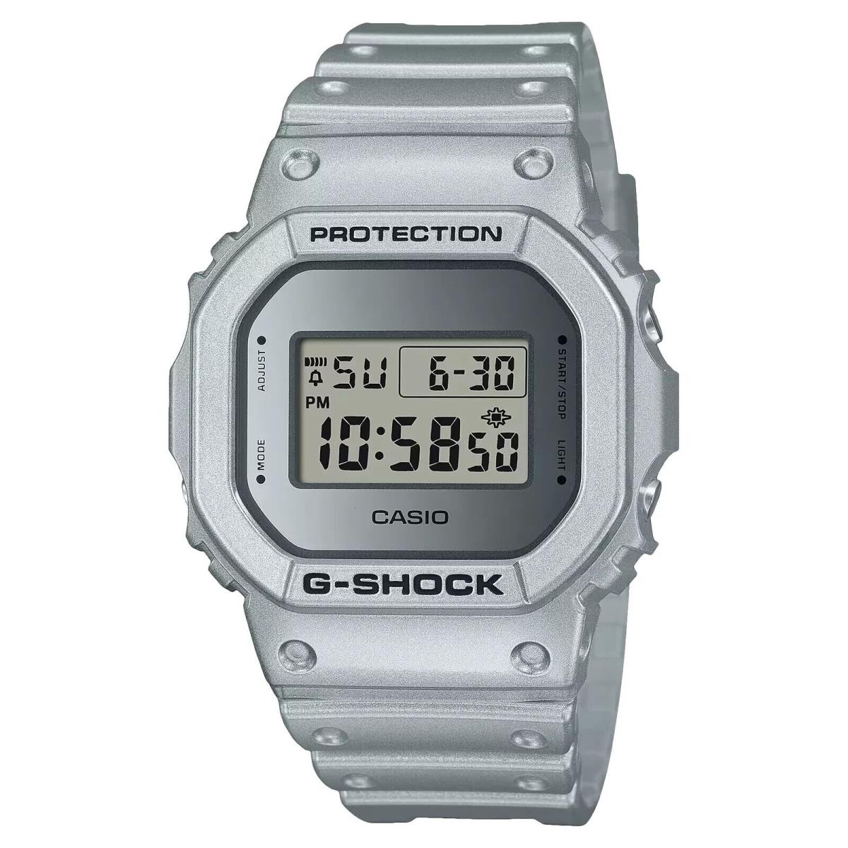 Casio G-shock DW-5600FF-8 Metallic Silver Retro Futuristic Vintage Digital Watch