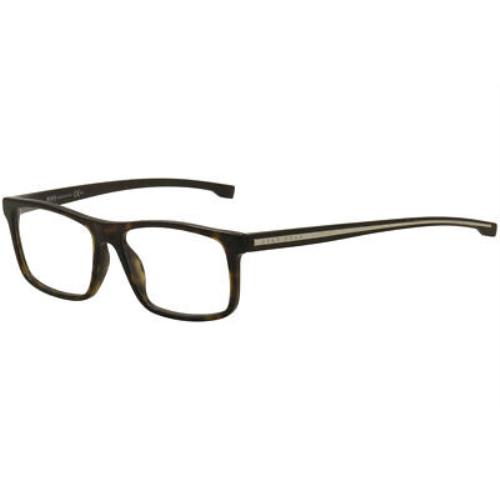 Hugo Boss Men`s Eyeglasses 0876 P0I Dark Havana/silver Optical Frame 54mm