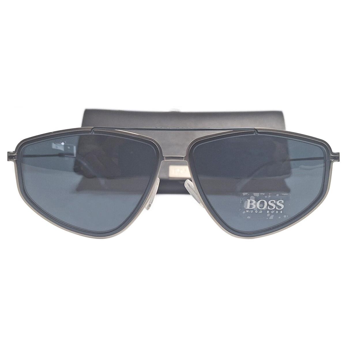 Boss by Hugo Boss Gun Metal Blue 1192/S 9T9KU Sunglasses - Silver Frame, Blue Lens