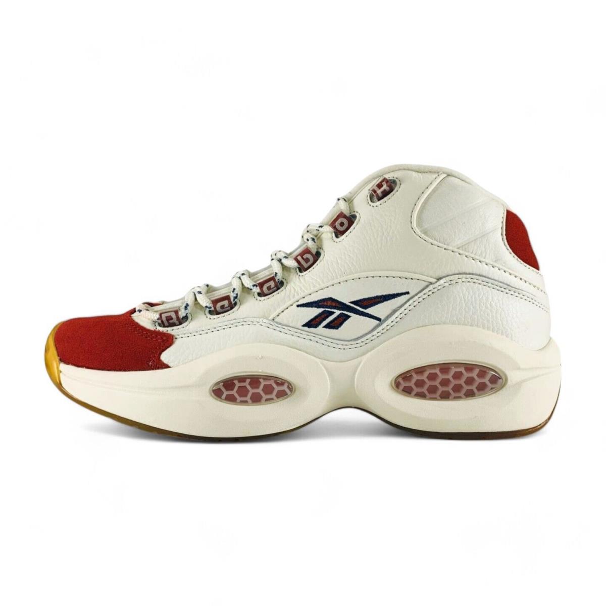 Reebok Question Mid Vintage Men`s Basketball Shoes White Red Sneakers IG2653