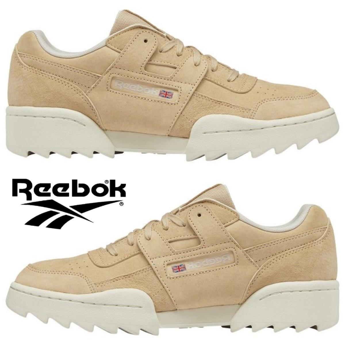 Reebok Workout Plus Ripple Men`s Shoes Running Training Gym Sport Sahara White