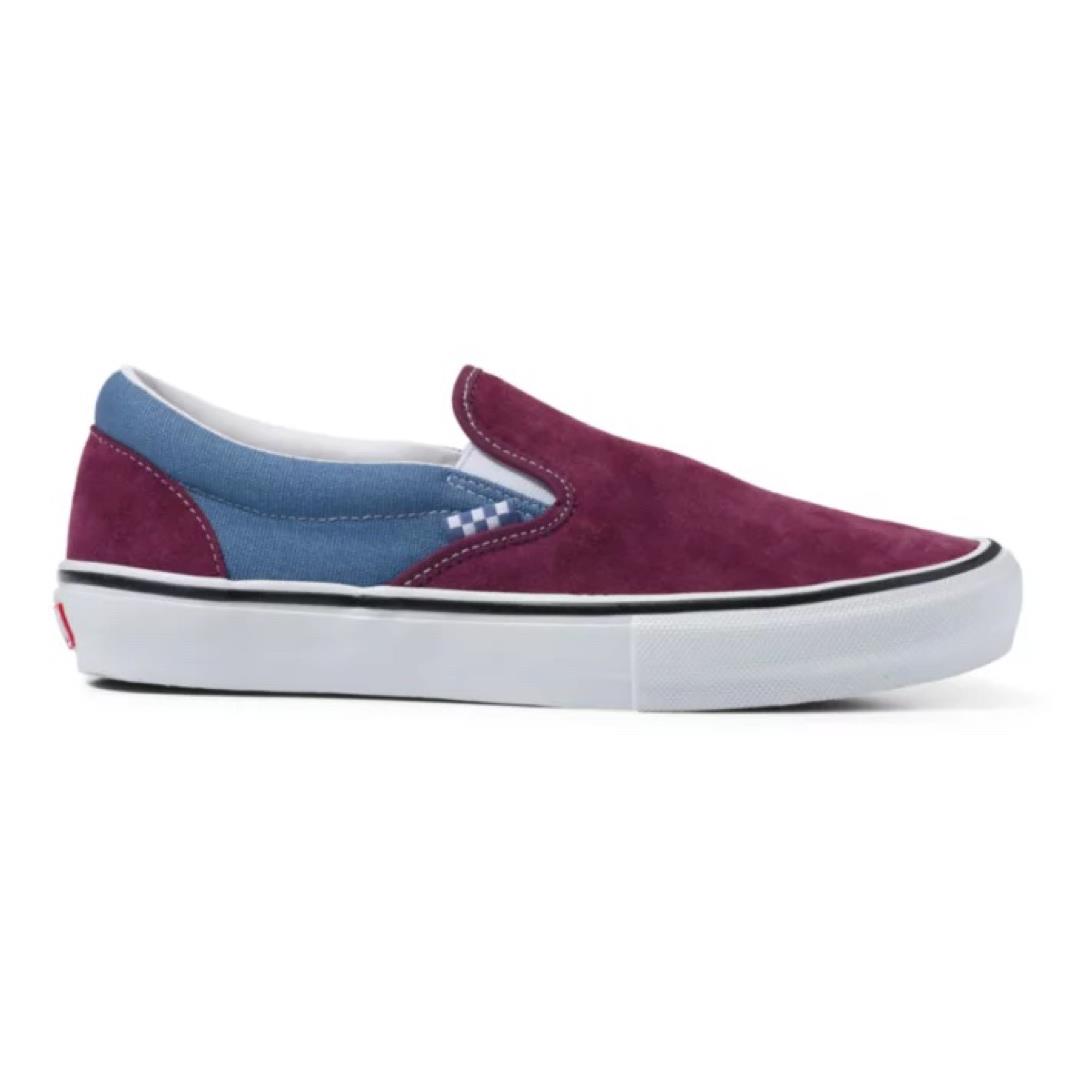 Size 7.0 Vans Skate Slip-on Wine / Moonlight Blue Skate Shoes