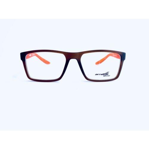 Arnette Matte Brown Orange Clear Rectangular Glasses Mod 7109 2374 53 17 140