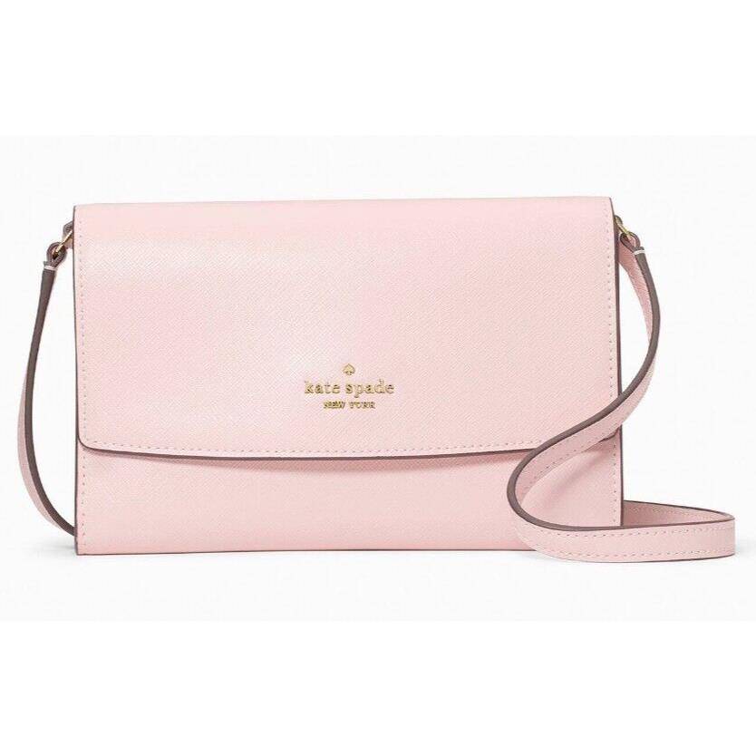 Kate Spade Perry Chalk Pink Saffiano Leather Flap Crossbody K8709 FS - Manufacturer: chalk pink (650), Handle/Strap: Pink, Hardware: Gold