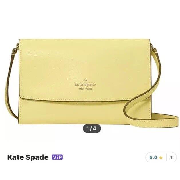 Kate Spade Perry Saffiano Leather Yuzu Jam Wallet Crossbody Bag K8709