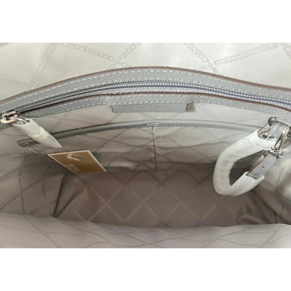 NEW Michael Kors Voyager + Charm Pearl Gray Medium Logo Tote Shoulder Bag  $278+