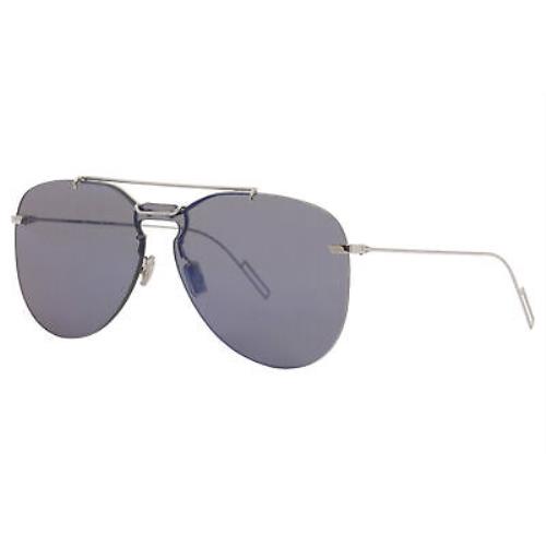 Dior Homme Dior0222S DOH2A Sunglasses Men`s Palladium Blue/brown Lens Pilot 58mm