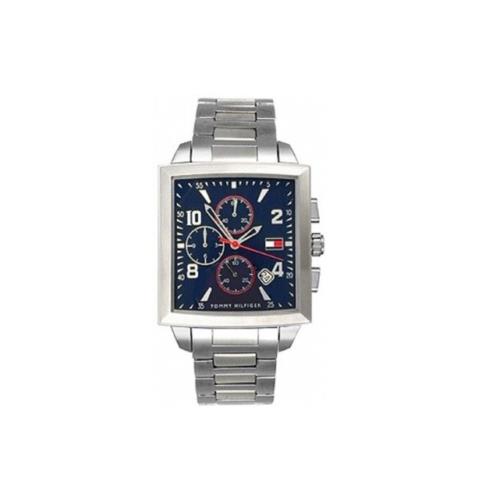 Tommy Hilfiger Men`s Silver Color Stainless Steel Blue Dial Watch 1790092