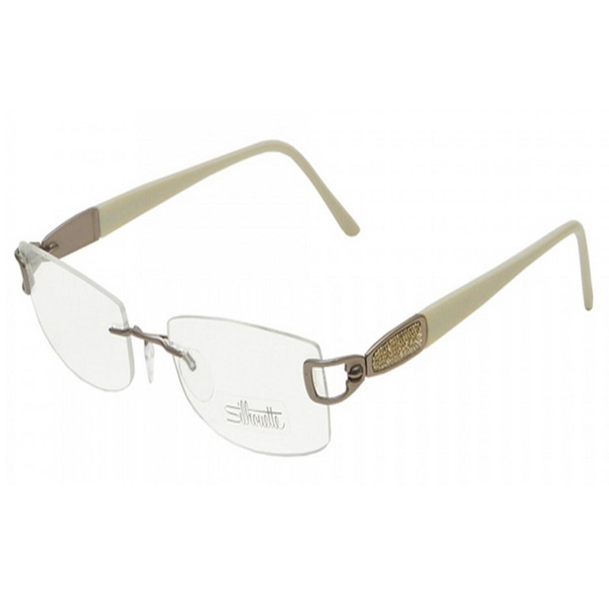 Silhouette Eyeglasses Swarovski Crystal 51/18/130 Limelight Ivory 6760-6052