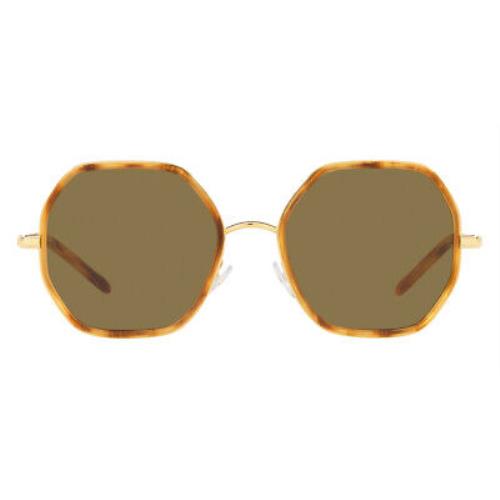 Tory Burch TY6092 Sunglasses Honey Wood Solid Brown 55mm