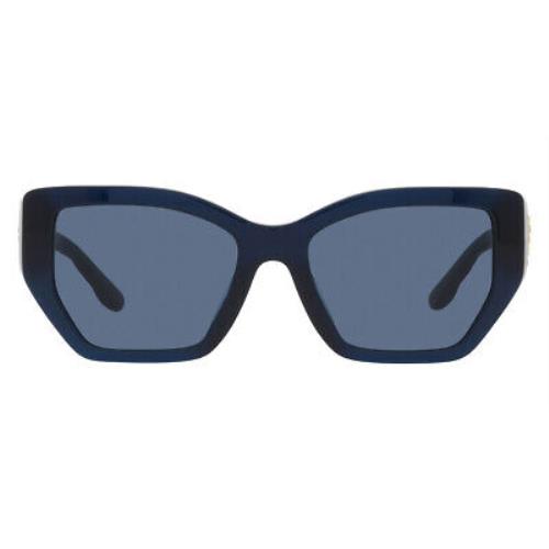 Tory Burch TY7187U Sunglasses Transparent Navy Dark Blue 53