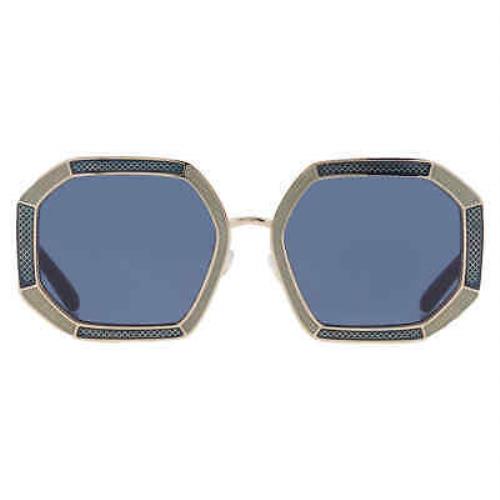 Tory Burch Dark Blue Geometric Ladies Sunglasses TY6102 335580 52 TY6102 335580