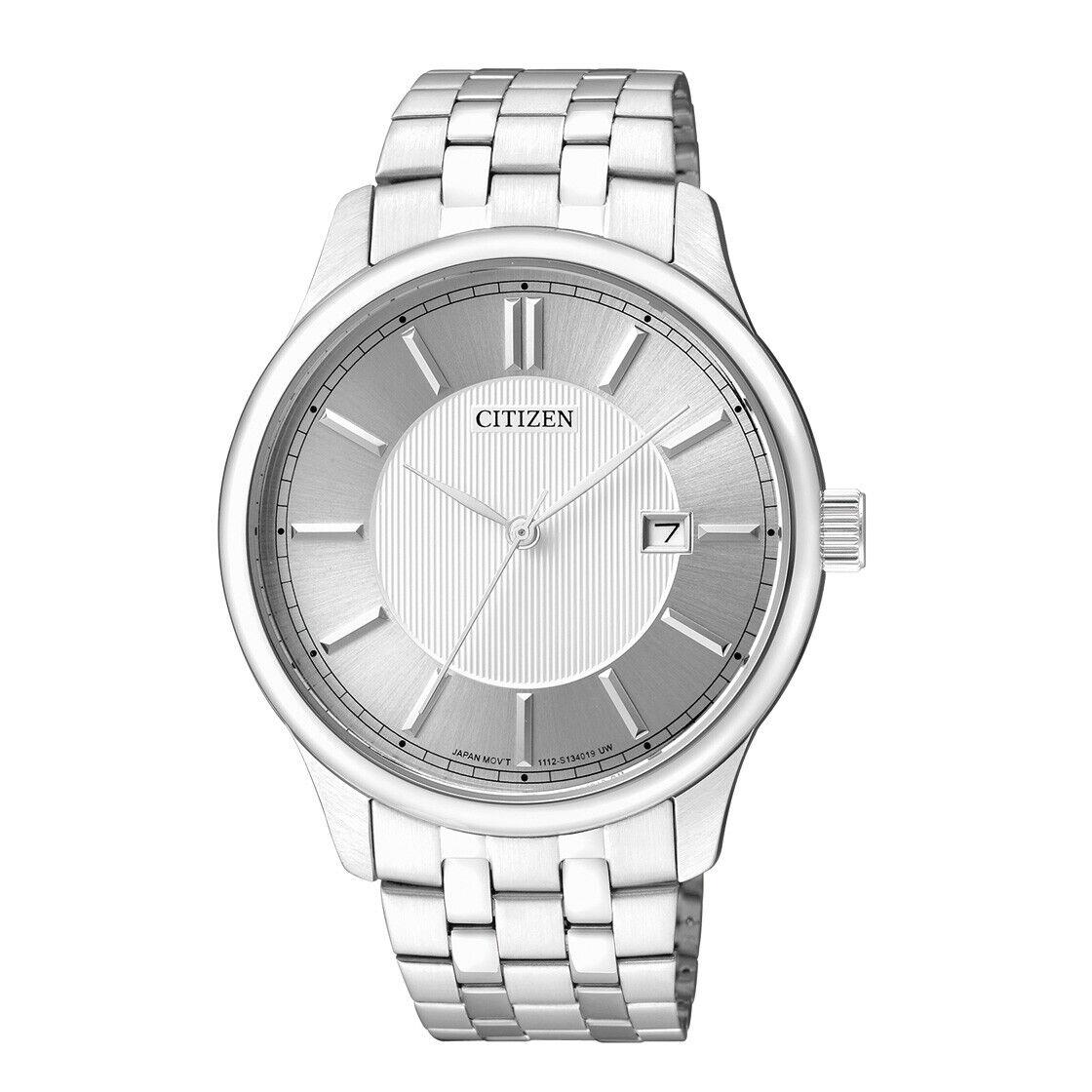 Citizen Quartz Silver Dial Stainless Steel Men`s Analog Watch INT-BI1050-56A