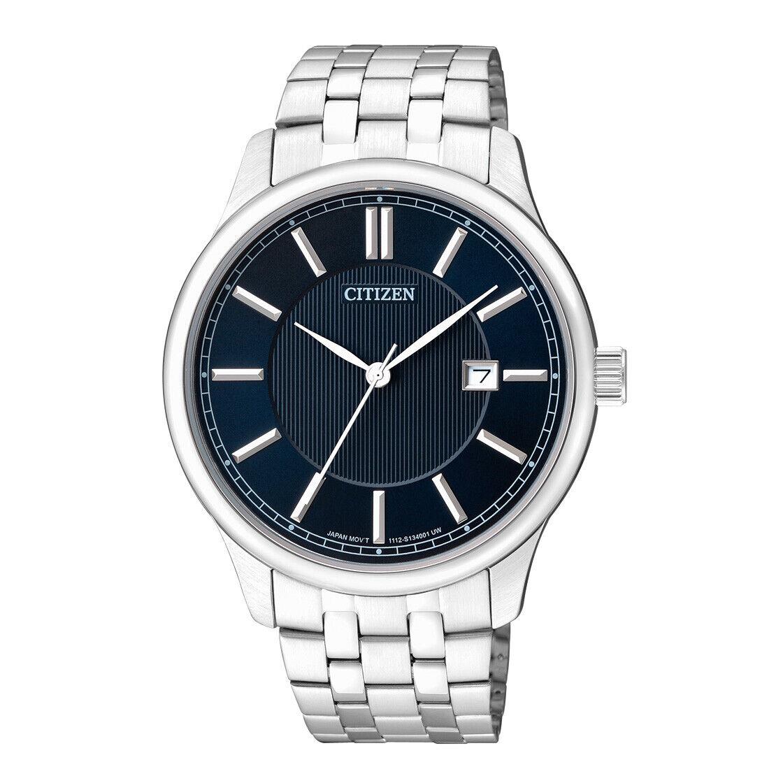 Citizen Quartz Blue Dial Stainless Steel Men`s Analog Watch INT-BI1050-56L