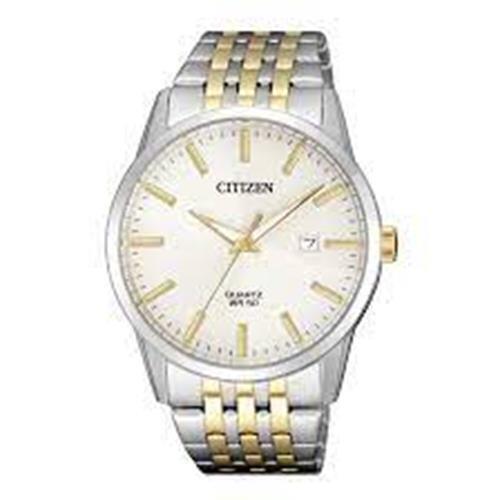 Citizen Quartz Men`s Silver Dial Stainless Steel Two Tone Watch INT-BI5006-81P