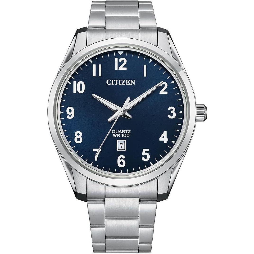 Citizen Quartz Blue Dial Stainless Steel Men`s Analog Watch INT-BI1031-51L