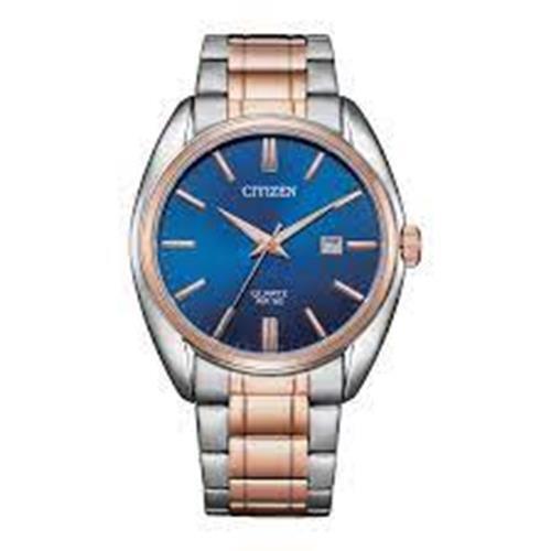 Citizen Blue Dial Stainless Steel Two Tone Men`s Quartz Watch INT-BI5104-57L