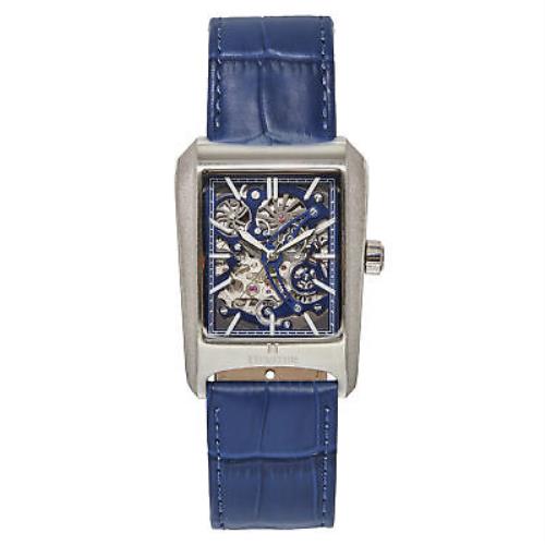 Heritor Automatic Wyatt Skeleton Watch - Silver/blue