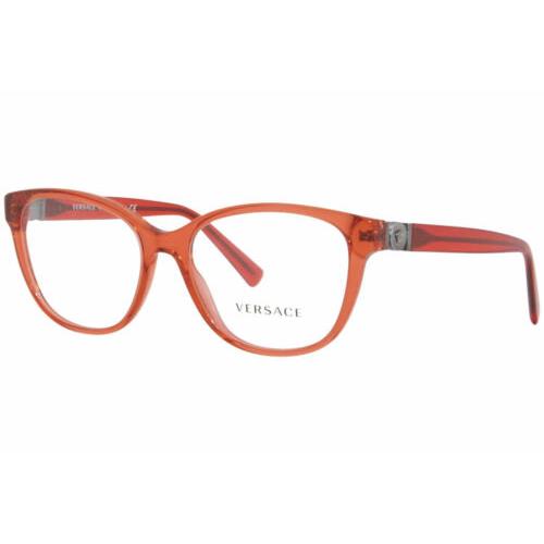 Versace VE3273 5307 54 Eyeglasses Frame Women`s Transparent Red Full Rim Cat Eye