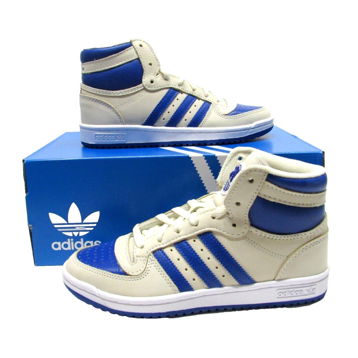Adidas Top Ten RB Athletic Shoes Youth Boys sz 5 Cream White/royal Blue Leather