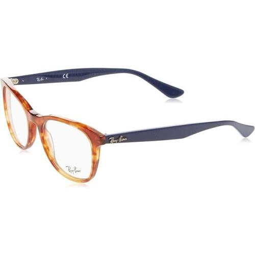 Ray Ban Eyeglasses-rb 5356 5609 52 Shiny Red Havana with Blue