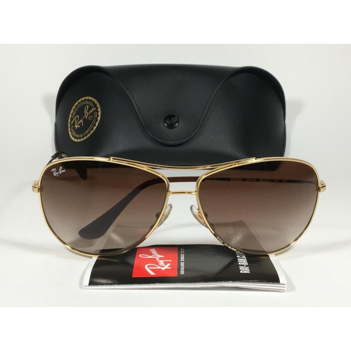 Ray-ban RB3293 001/13 Highstreet Aviator Sunglasses Gold Frame Brown