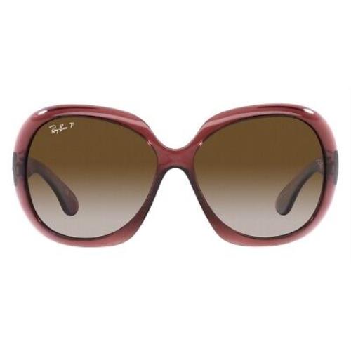 Ray-ban Jackie Ohh Ii RB4098 Sunglasses Women Butterfly 60mm - Transparent Dark Brown / Gray Gradient Brown Polarized Frame, Gray Gradient Brown Polarized Lens