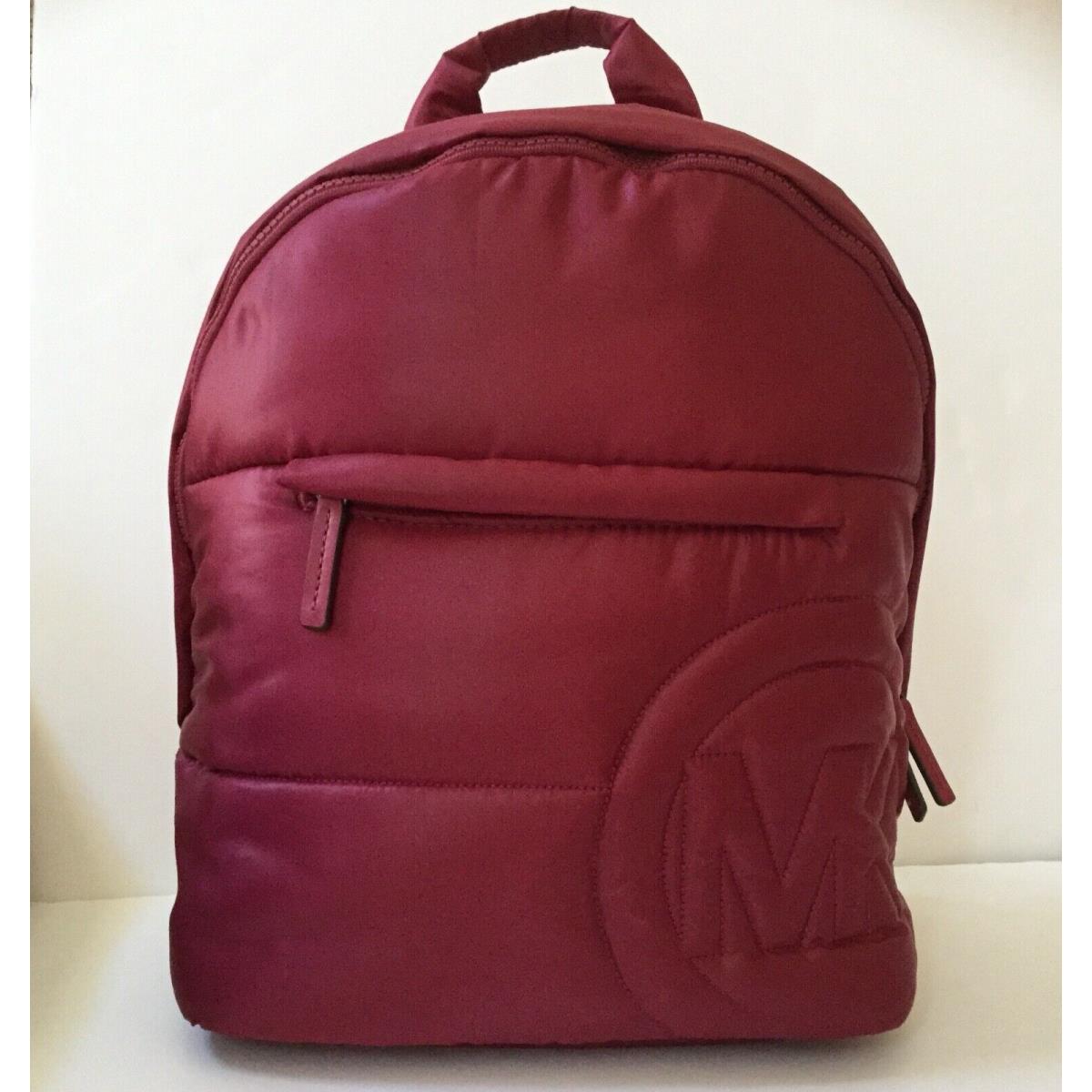 Michael Kors Rae Medium Quilted Nylon Backpack Bag Berry