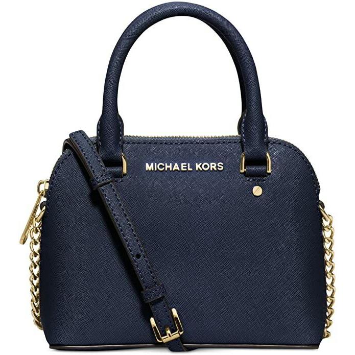 Kors XS Cindy Navy Blue Leather Crossbody Hand Bag