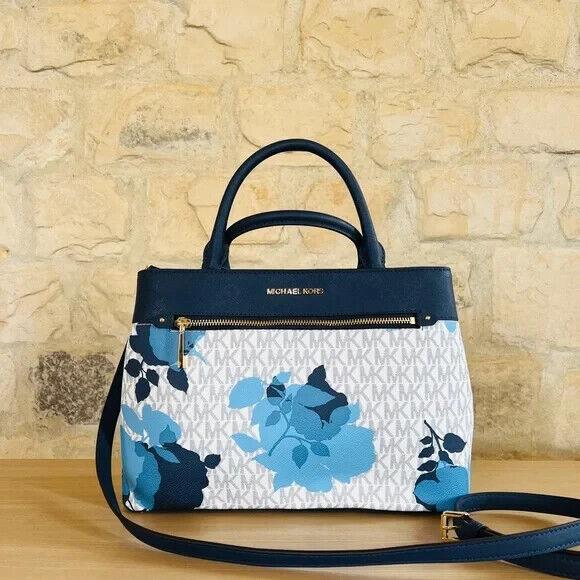 Michael kors blue sales flower bag