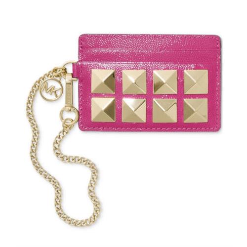 Michael Kors Wallet Jet Set Charm Leather Chain ID Card Wild Berry Pink