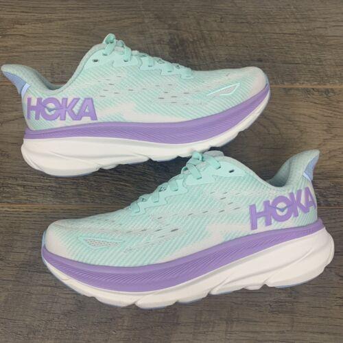 Hoka One One Clifton 9 Running Athletic Shoes Ocean Lilac Women s Size 6 D