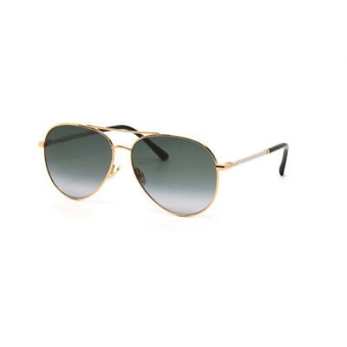 Jimmy Choo Devans Rhl 9O Sunglasses Gold Black Frame Grey Gradient Lens 59mm - Frame: Gold Black, Lens: Gray
