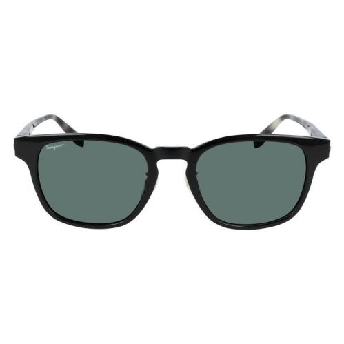 Salvatore Ferragamo SF 1021SA 113 Black Gold Sunglasses with Green Lenses