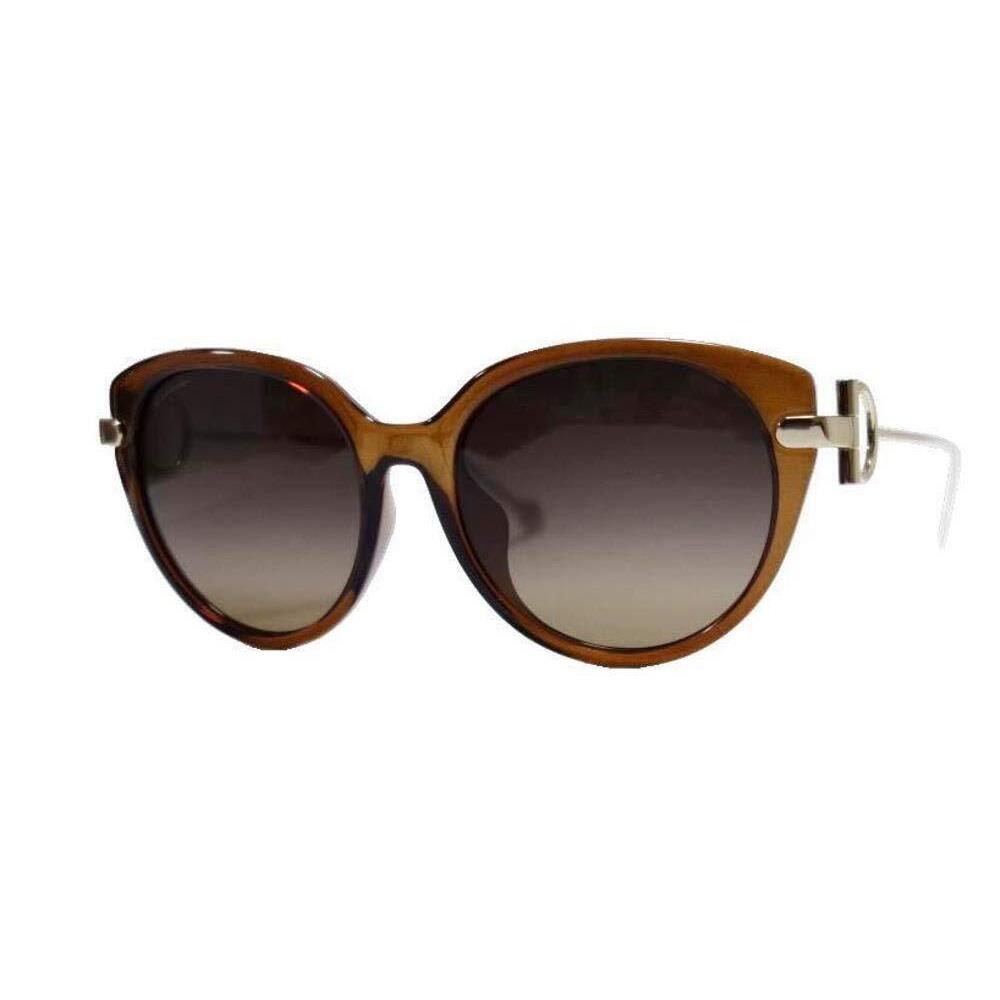 Salvatore Ferragamo SF 919S 210 Crystal Brown Sunglasses with Brown Lenses