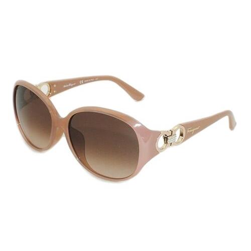 Salvatore Ferragamo SF 896SRA 665 Opal Rose Sunglasses with Brown Lenses