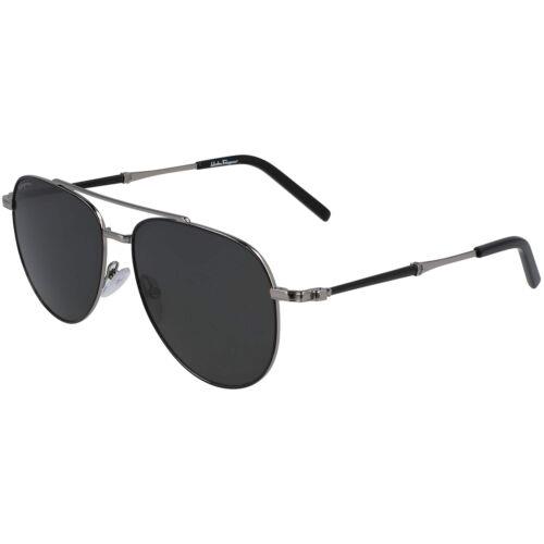 Salvatore Ferragamo SF 226SP 021 Black Dark Ruthenium Polarized Sunglasses