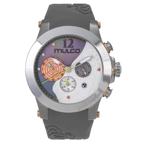 Mulco Multifunctional Wind Rock Quartz Gray Silicone Men`s Watch MW3-16061-221