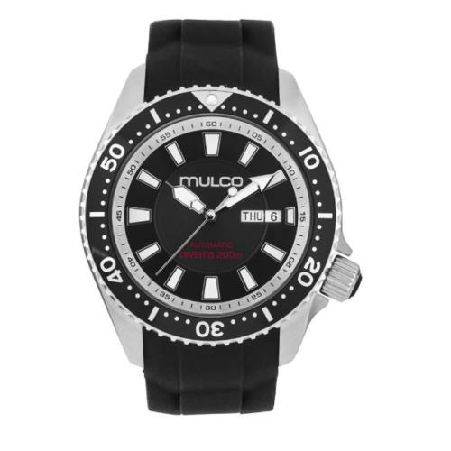 Mulco Men`s Quartz Analog Black Silicone Band Wrist Watch MW3-18118-025