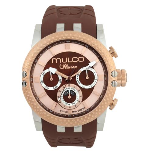 Mulco Ilusion Brown Rose Gold Dial Silicone Unisex Analog Watch MW3-11169-033