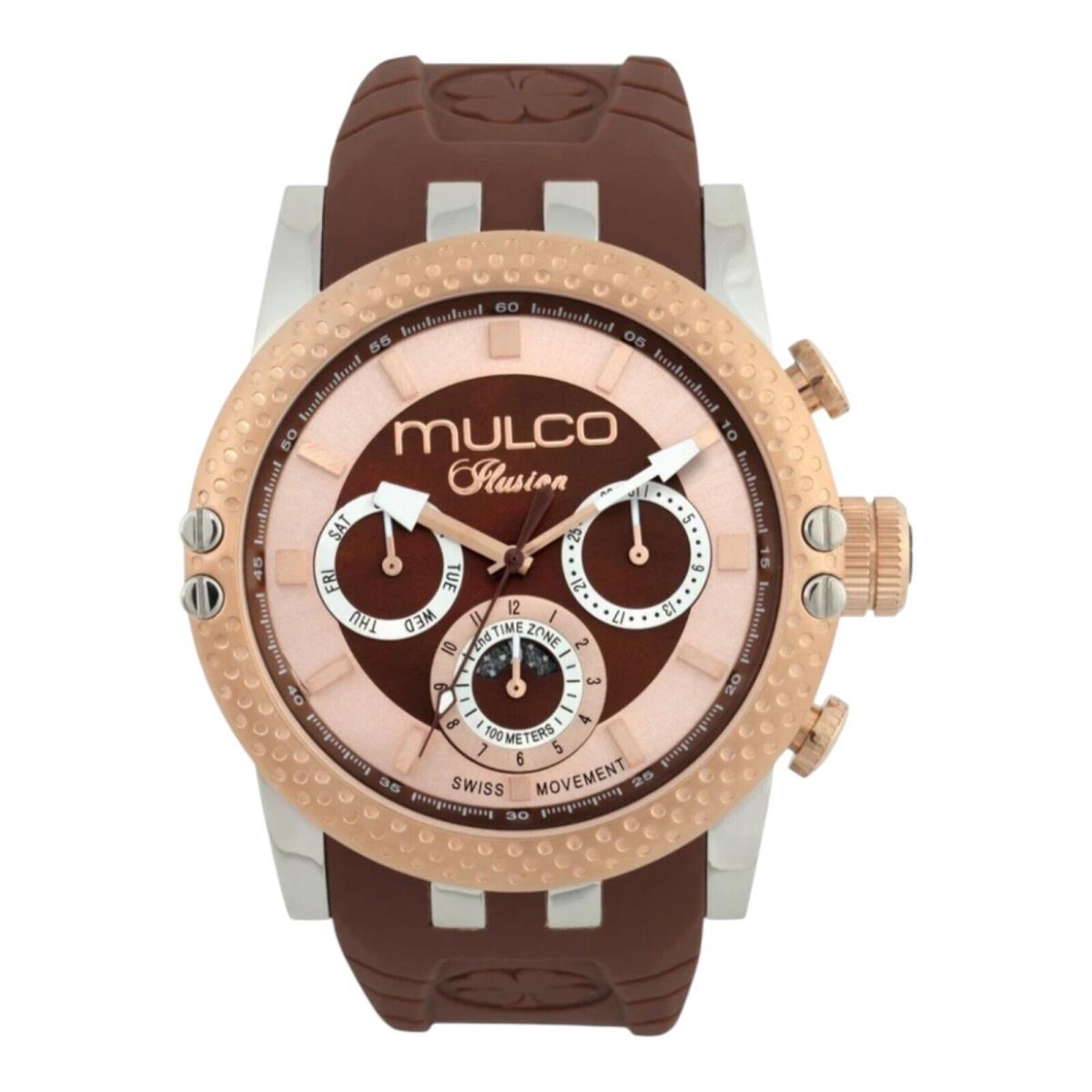 Ilusion MW3-11169-033 Unisex Watch with Brown Silicone Strap by Mulco