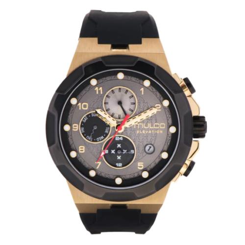 Mulco Elevation Black Silicone Band Analog Men`s Gray Dial Watch MW3-17203-222