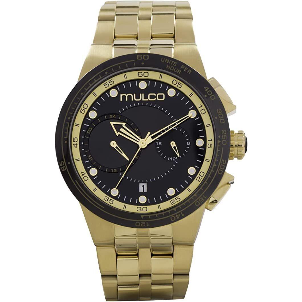 Mulco Kripton Viper Quartz Multifunction Movement Men`s Watch MW3-16106-035 - Dial: Black, Band: Gold