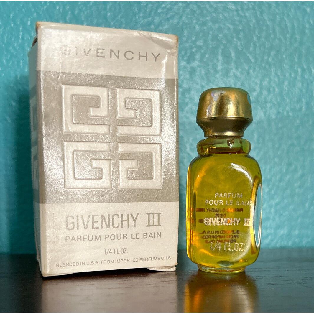 Vintage Givenchy Iii Perfume Pour Le Bain Rare Bath Oil 1/4 Oz