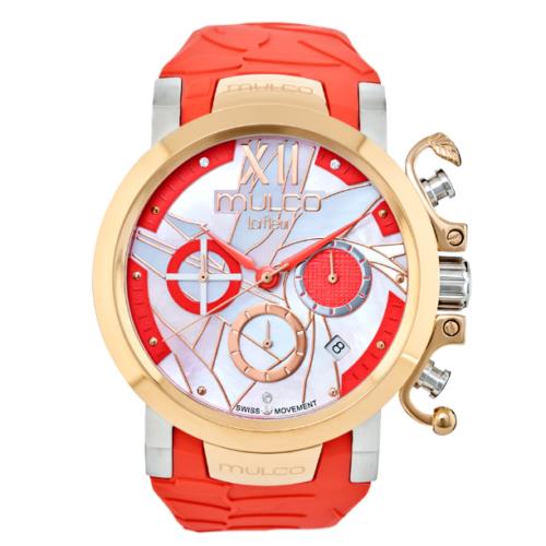 Mulco Le Fleur MW3-14009-533 Bird of Paradise Collection Red Band Analog Watch