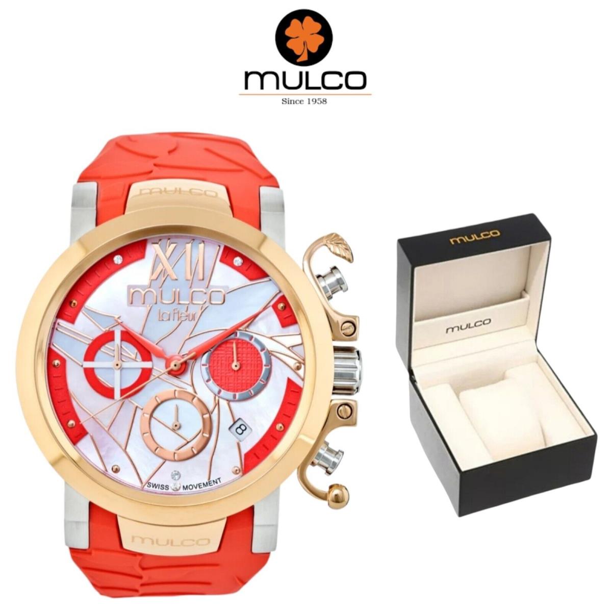 Mulco MW3-14009-533 La Fleur Watch with Red Silicone Strap