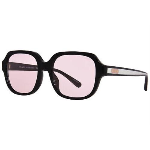 Coach C7989 HC8335U 500205 Sunglasses Women`s Black/pink Rectangle Shape 53mm