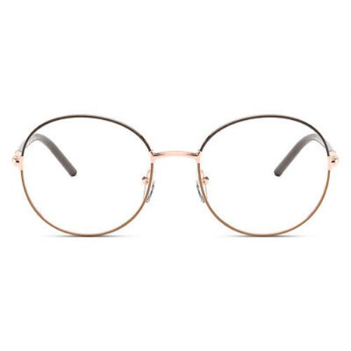 Prada PR 55WV Eyeglasses Women Brown Round 53mm