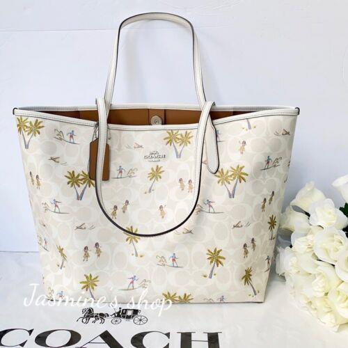 Coach City Tote In Signature Canvas with Hula Print CJ601